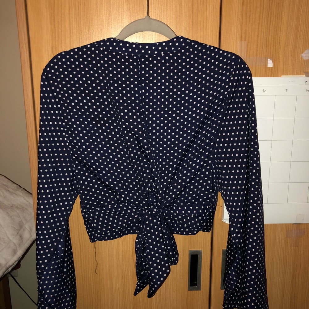 pok-a-dot blouse